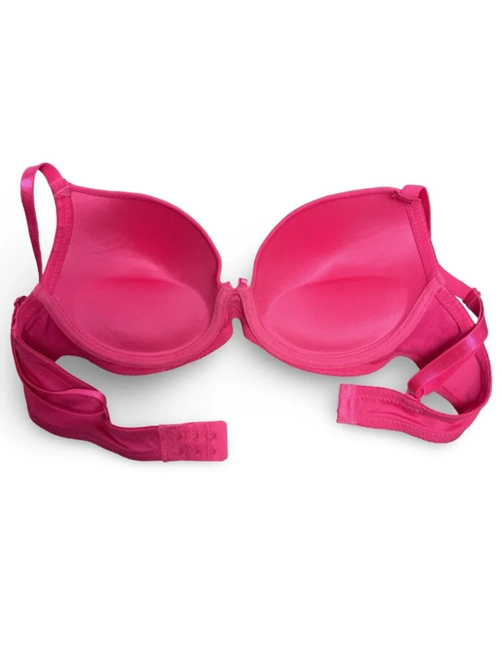 Padded Push‎ Up T-Shirt Bra Womens 36C Pink Fuchsia Underwire Adjustable Smooth